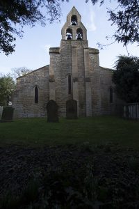 Exterior of church from belltower end