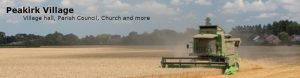 Banner - combine harvester working field of wheat